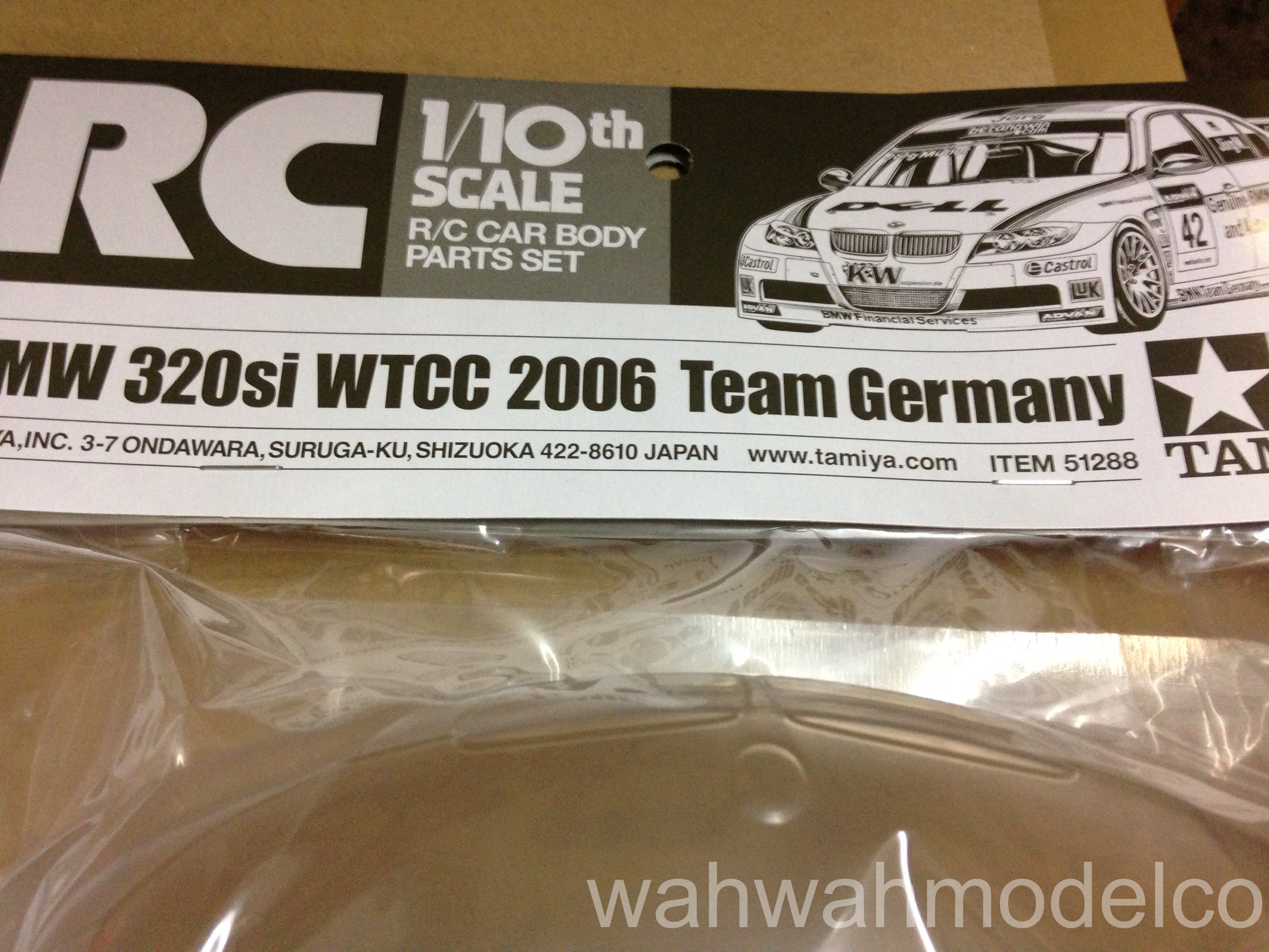 Tamiya 51288 BMW 320si WTCC ’06 – Team Germany clear Body Set