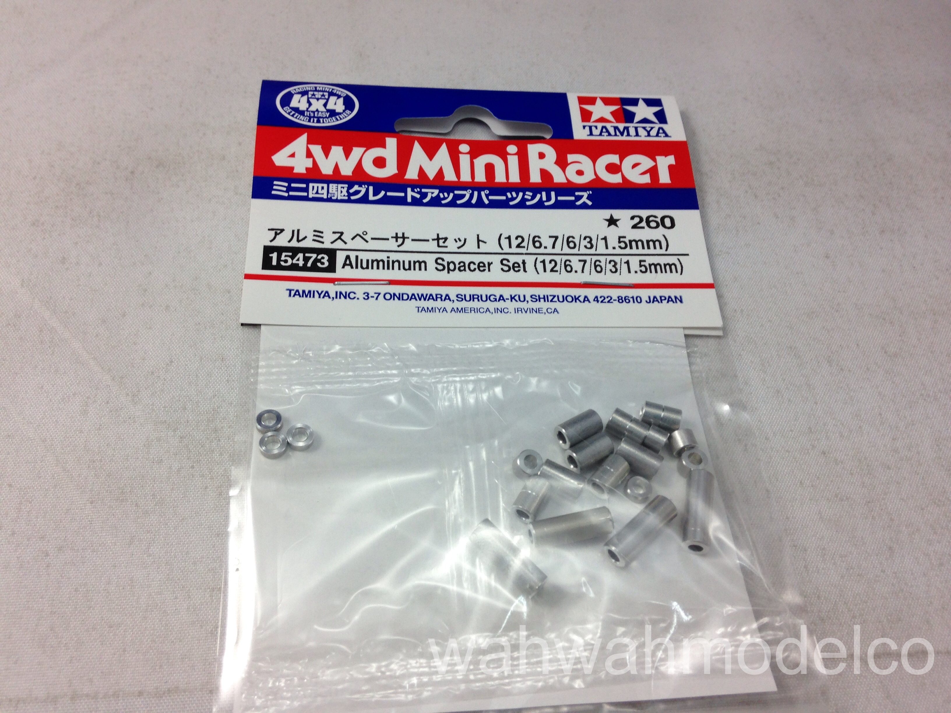 Tamiya 15473 Mini 4WD Aluminum Spacer Set (12/6.7/6/3/1.5mm)