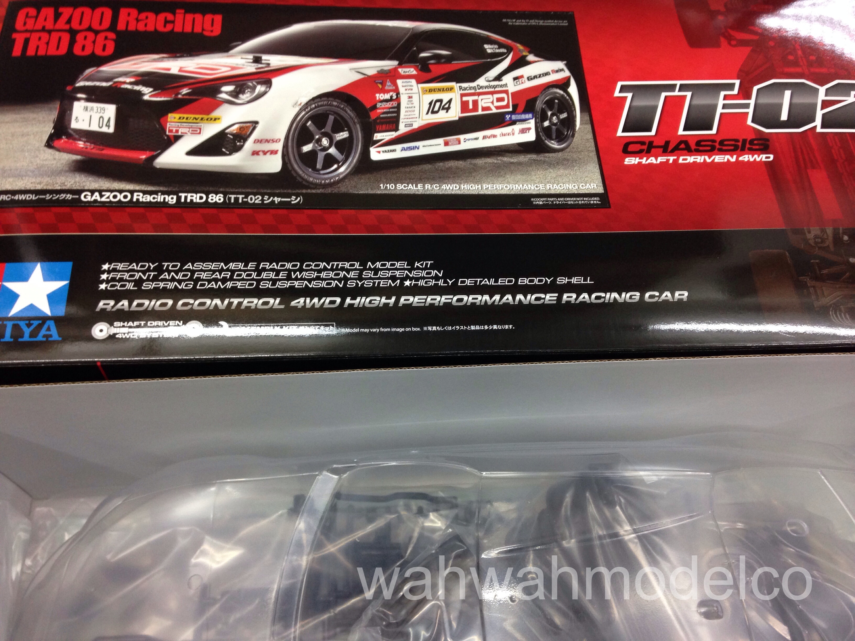 Tamiya 58574 1/10 GAZOO Racing TRD 86 – TT02 w/ESC