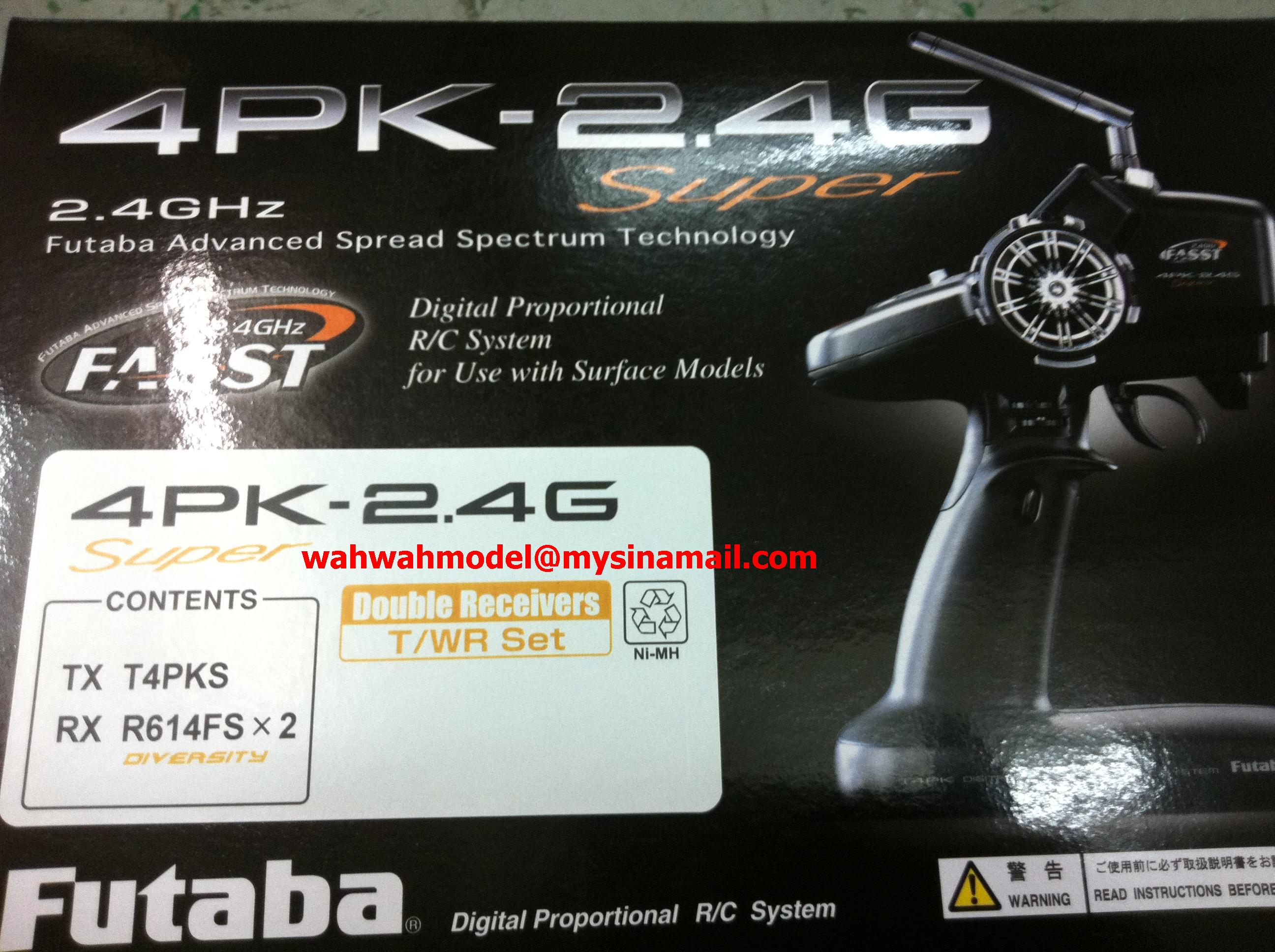 Futaba 4PKS 4-channel Tramsmitter 2.4Ghz w/ R614FF x2