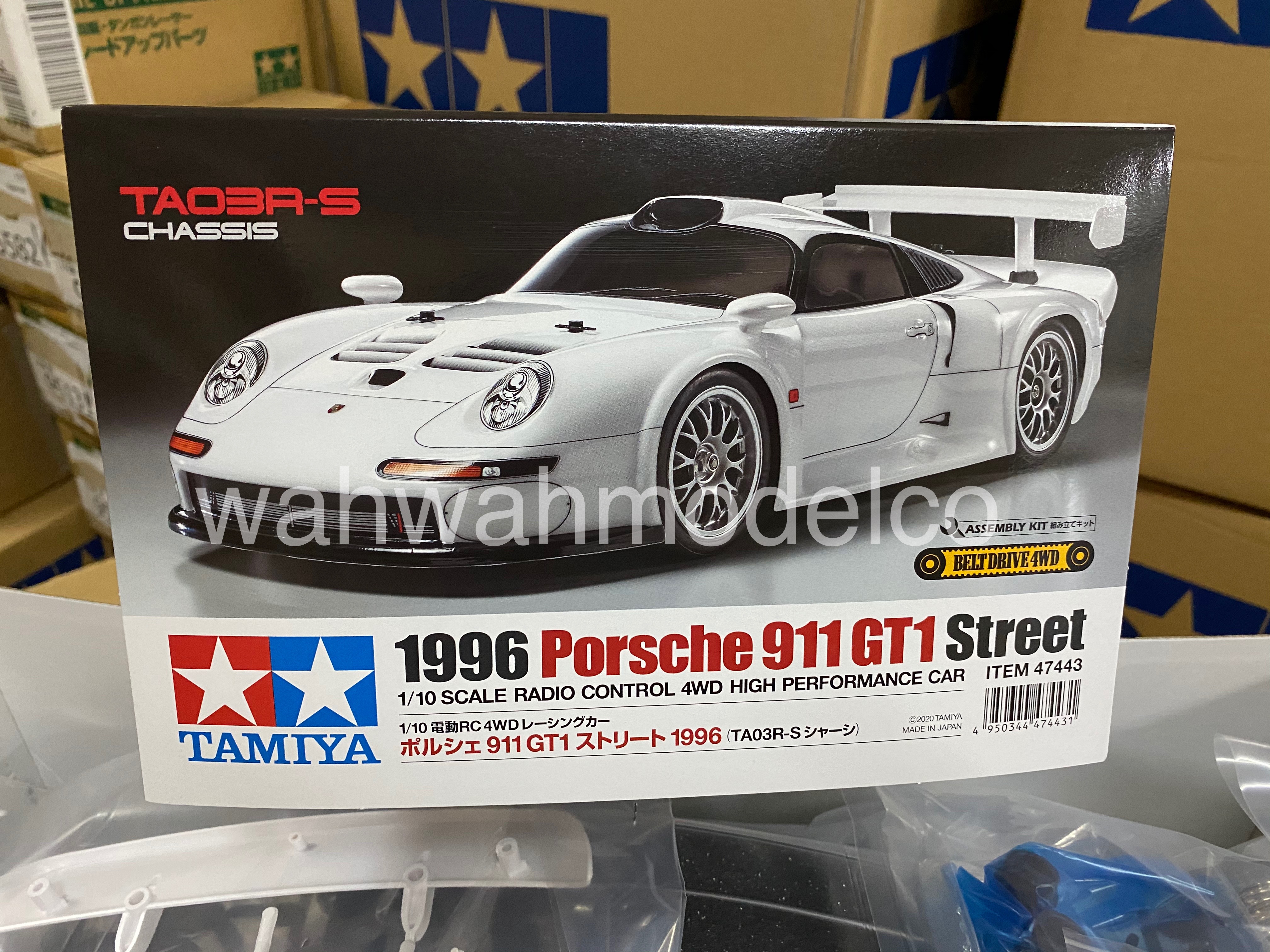 Tamiya 47443 1/10 EP RC Car Kit TA03R-S Chassis Porsche 911 GT1 Street 1996