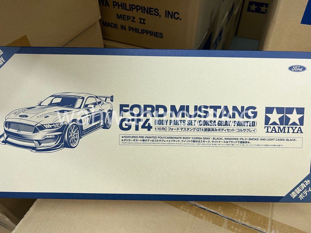 Tamiya 47485 1/10 RC Ford Mustang GT4 Body Parts Set (Corsa Grey/Painted)