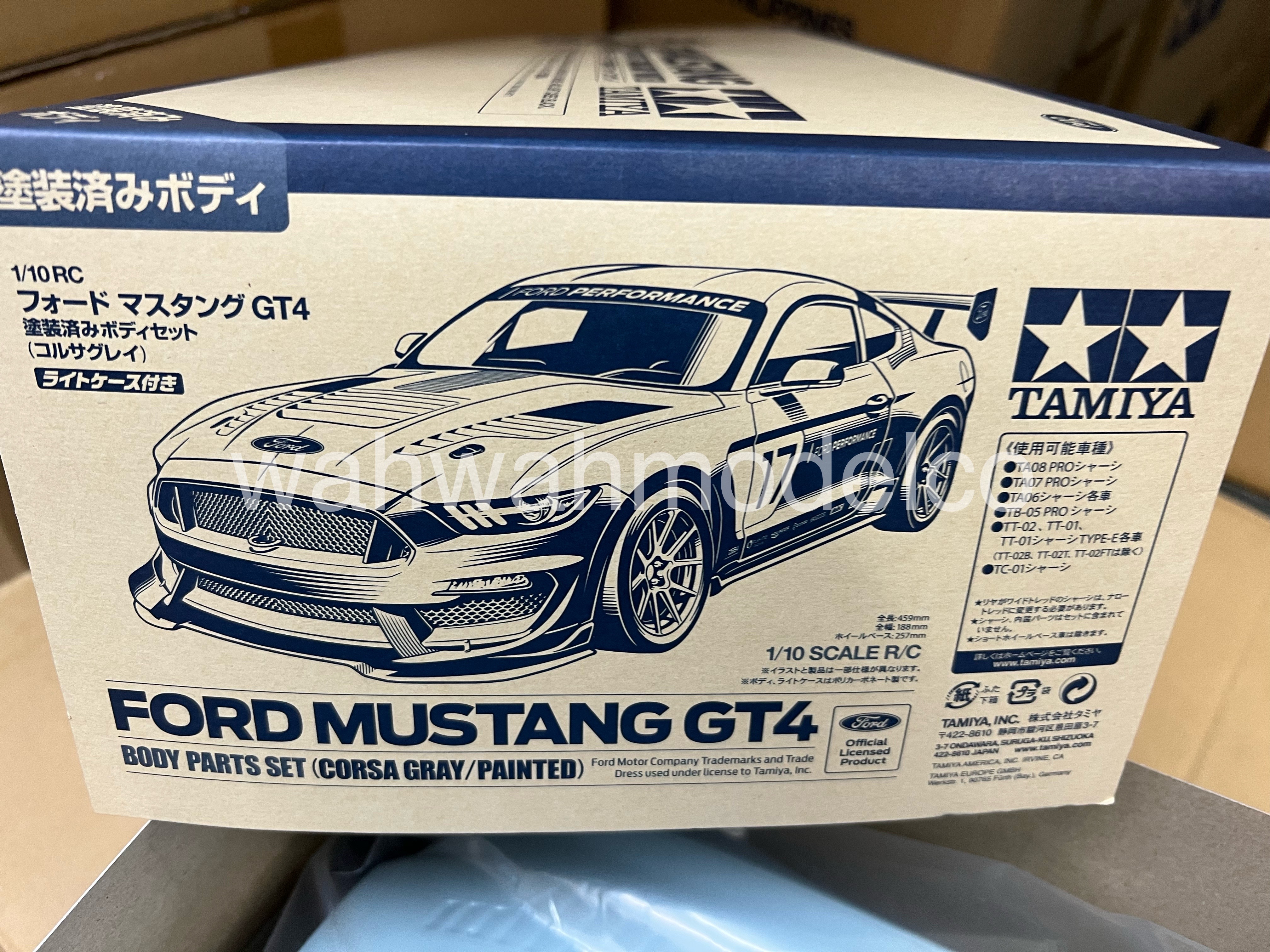 Tamiya 47485 1/10 RC Ford Mustang GT4 Body Parts Set (Corsa Grey